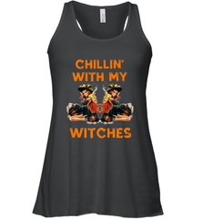Cool Chillin With My Witches Halloween Costume Women's Racerback Tank Women's Racerback Tank - HHHstores