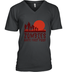 Zombies Hate Fast Food Funny Halloween Men's V-Neck