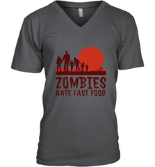 Zombies Hate Fast Food Funny Halloween Men's V-Neck Men's V-Neck - HHHstores