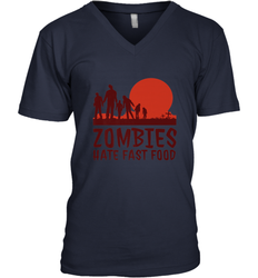 Zombies Hate Fast Food Funny Halloween Men's V-Neck