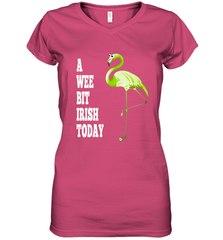 A Wee Bit Irish Today Flamingo St. Patrick's Day Women's V-Neck T-Shirt Women's V-Neck T-Shirt - HHHstores