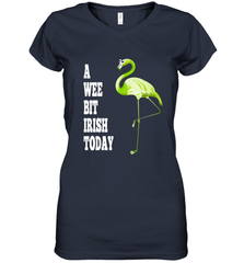 A Wee Bit Irish Today Flamingo St. Patrick's Day Women's V-Neck T-Shirt Women's V-Neck T-Shirt - HHHstores