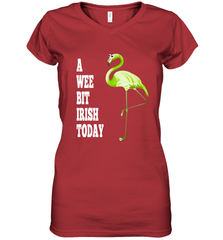 A Wee Bit Irish Today Flamingo St. Patrick's Day Women's V-Neck T-Shirt Women's V-Neck T-Shirt - HHHstores