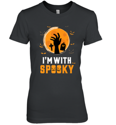 I'm With Spooky  Scary Halloween Costume Gift Women's Premium T-Shirt