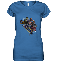Marvel Avengers Endgame Action Pose Logo Women's V-Neck T-Shirt Women's V-Neck T-Shirt - HHHstores