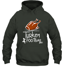 Turkey And Football Thanksgiving Day Football Fan Holiday Gift Hooded Sweatshirt Hooded Sweatshirt - HHHstores