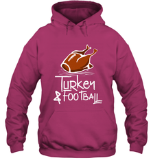 Turkey And Football Thanksgiving Day Football Fan Holiday Gift Hooded Sweatshirt Hooded Sweatshirt - HHHstores