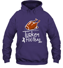 Turkey And Football Thanksgiving Day Football Fan Holiday Gift Hooded Sweatshirt Hooded Sweatshirt - HHHstores