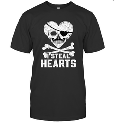 I Steal Hearts Valentine's Day Pirate Skull Art Graphics Men's T-Shirt Men's T-Shirt - HHHstores