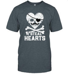 I Steal Hearts Valentine's Day Pirate Skull Art Graphics Men's T-Shirt Men's T-Shirt - HHHstores