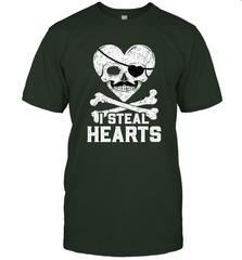 I Steal Hearts Valentine's Day Pirate Skull Art Graphics Men's T-Shirt Men's T-Shirt - HHHstores