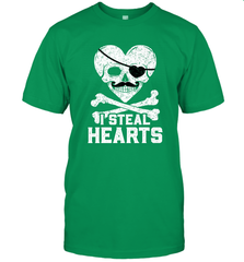 I Steal Hearts Valentine's Day Pirate Skull Art Graphics Men's T-Shirt Men's T-Shirt - HHHstores