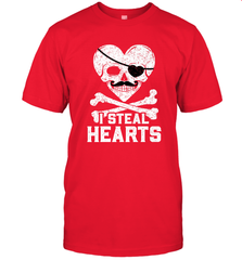 I Steal Hearts Valentine's Day Pirate Skull Art Graphics Men's T-Shirt Men's T-Shirt - HHHstores