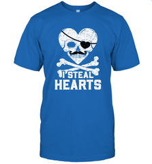 I Steal Hearts Valentine's Day Pirate Skull Art Graphics Men's T-Shirt Men's T-Shirt - HHHstores
