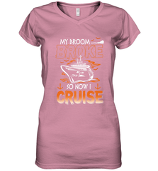 My Broom Broke So Now I Cruise Halloween Cruising Women's V-Neck T-Shirt Women's V-Neck T-Shirt - HHHstores