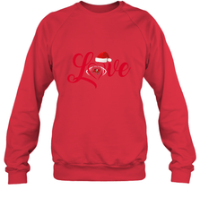 NFL Tampa Bay Buccaneers Logo Christmas Santa Hat Love Heart Football Team Crewneck Sweatshirt Crewneck Sweatshirt - HHHstores