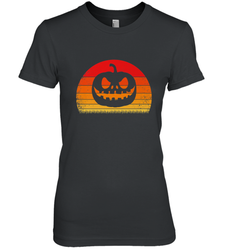 Retro Pumpkin Silhouette  Vintage Halloween Women's Premium T-Shirt