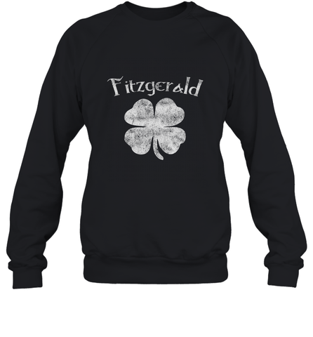 Vintage Fitzgerald Irish Shamrock St Patty's Day Crewneck Sweatshirt Crewneck Sweatshirt / Black / S Crewneck Sweatshirt - HHHstores
