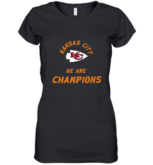 KC Kansas City Tribal Arrowhead we are Champions Women's V-Neck T-Shirt Women's V-Neck T-Shirt - HHHstores