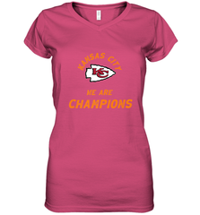 KC Kansas City Tribal Arrowhead we are Champions Women's V-Neck T-Shirt Women's V-Neck T-Shirt - HHHstores