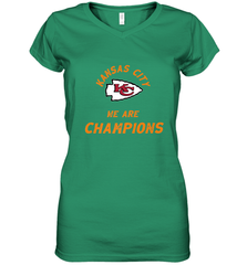 KC Kansas City Tribal Arrowhead we are Champions Women's V-Neck T-Shirt Women's V-Neck T-Shirt - HHHstores