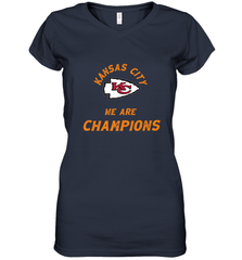 KC Kansas City Tribal Arrowhead we are Champions Women's V-Neck T-Shirt Women's V-Neck T-Shirt - HHHstores