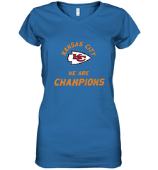 KC Kansas City Tribal Arrowhead we are Champions Women's V-Neck T-Shirt Women's V-Neck T-Shirt - HHHstores