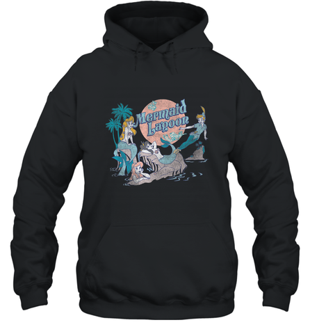Disney Peter Pan Distressed Mermaid Lagoon Hooded Sweatshirt Hooded Sweatshirt / Black / S Hooded Sweatshirt - HHHstores