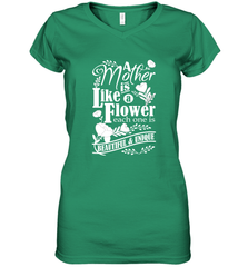 A mother is like a flower each one is beautiful and unique Women's V-Neck T-Shirt Women's V-Neck T-Shirt - HHHstores