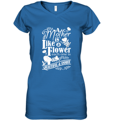 A mother is like a flower each one is beautiful and unique Women's V-Neck T-Shirt Women's V-Neck T-Shirt - HHHstores