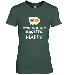 You Make Me Eggstra happy,Funny Valentine His and Her Couple Women's Premium T-Shirt Women's Premium T-Shirt - HHHstores