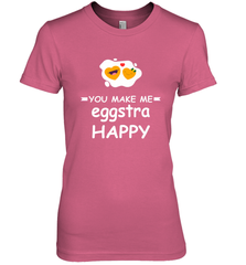 You Make Me Eggstra happy,Funny Valentine His and Her Couple Women's Premium T-Shirt Women's Premium T-Shirt - HHHstores