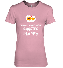 You Make Me Eggstra happy,Funny Valentine His and Her Couple Women's Premium T-Shirt Women's Premium T-Shirt - HHHstores