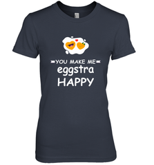 You Make Me Eggstra happy,Funny Valentine His and Her Couple Women's Premium T-Shirt Women's Premium T-Shirt - HHHstores