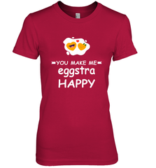 You Make Me Eggstra happy,Funny Valentine His and Her Couple Women's Premium T-Shirt Women's Premium T-Shirt - HHHstores