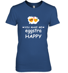 You Make Me Eggstra happy,Funny Valentine His and Her Couple Women's Premium T-Shirt Women's Premium T-Shirt - HHHstores