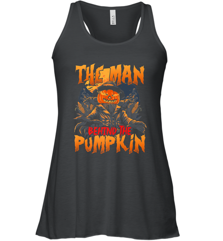 Mens Halloween Fun Dad The Man Behind Pumpkin Gift Women's Racerback Tank Women's Racerback Tank / Black / XS Women's Racerback Tank - HHHstores