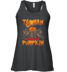 Mens Halloween Fun Dad The Man Behind Pumpkin Gift Women's Racerback Tank Women's Racerback Tank - HHHstores