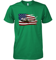 UH 1 UH1 Huey Helicopter T shirt American Flag usa Men's Premium T-Shirt