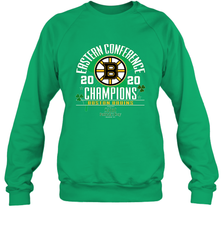 NHL ST PATRICK'S DAY Boston Bruins Fanatics 2020 Eastern Conference Champions Defensive Zone Crewneck Sweatshirt Crewneck Sweatshirt - HHHstores