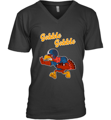 Turkey Football Shirt Funny Thanksgiving Turkey Gobble Gift Men's V-Neck Men's V-Neck - HHHstores