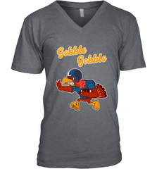 Turkey Football Shirt Funny Thanksgiving Turkey Gobble Gift Men's V-Neck Men's V-Neck - HHHstores