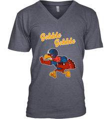 Turkey Football Shirt Funny Thanksgiving Turkey Gobble Gift Men's V-Neck Men's V-Neck - HHHstores