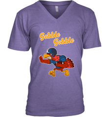 Turkey Football Shirt Funny Thanksgiving Turkey Gobble Gift Men's V-Neck Men's V-Neck - HHHstores