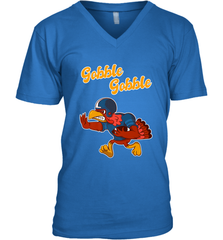 Turkey Football Shirt Funny Thanksgiving Turkey Gobble Gift Men's V-Neck Men's V-Neck - HHHstores