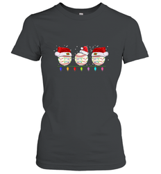 Three Baseball Balls Christmas Gift Santa Xmas lights Snow Women's T-Shirt