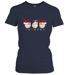 Three Baseball Balls Christmas Gift Santa Xmas lights Snow Women's T-Shirt