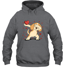 Dog Dabbing Heart For Valentine's Day Art Graphics Gift Hooded Sweatshirt Hooded Sweatshirt - HHHstores