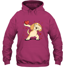 Dog Dabbing Heart For Valentine's Day Art Graphics Gift Hooded Sweatshirt Hooded Sweatshirt - HHHstores