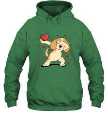 Dog Dabbing Heart For Valentine's Day Art Graphics Gift Hooded Sweatshirt Hooded Sweatshirt - HHHstores
